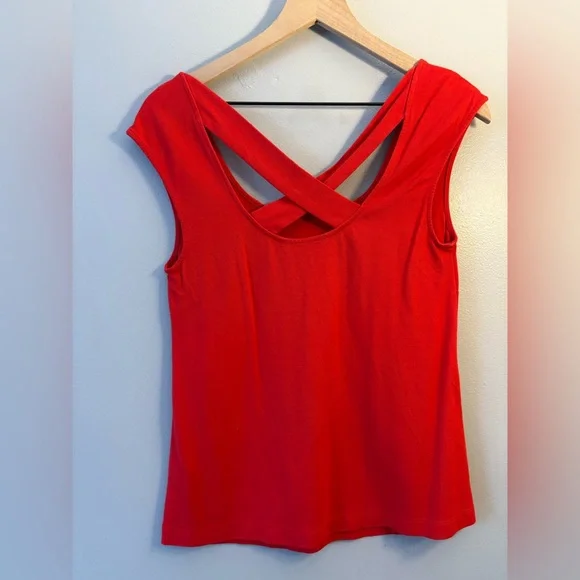Banana Republic Red Crisscross Back Top - Picture 4 of 7